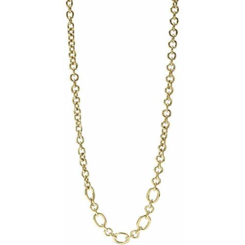 Fossil Pale Gold Chain Link Choker Necklace Double Wrap Bracelet JF00748
