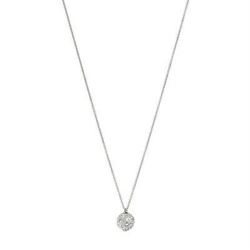 Fossil Silver Tone Pave Crystal Glitz Disco Ball Charm Chain Necklace JF01019040