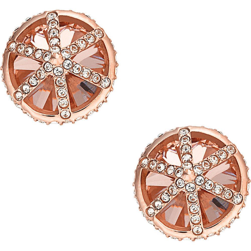 Fossil Rose Gold Tone Crystals Cage Stud Earrings JF01592791