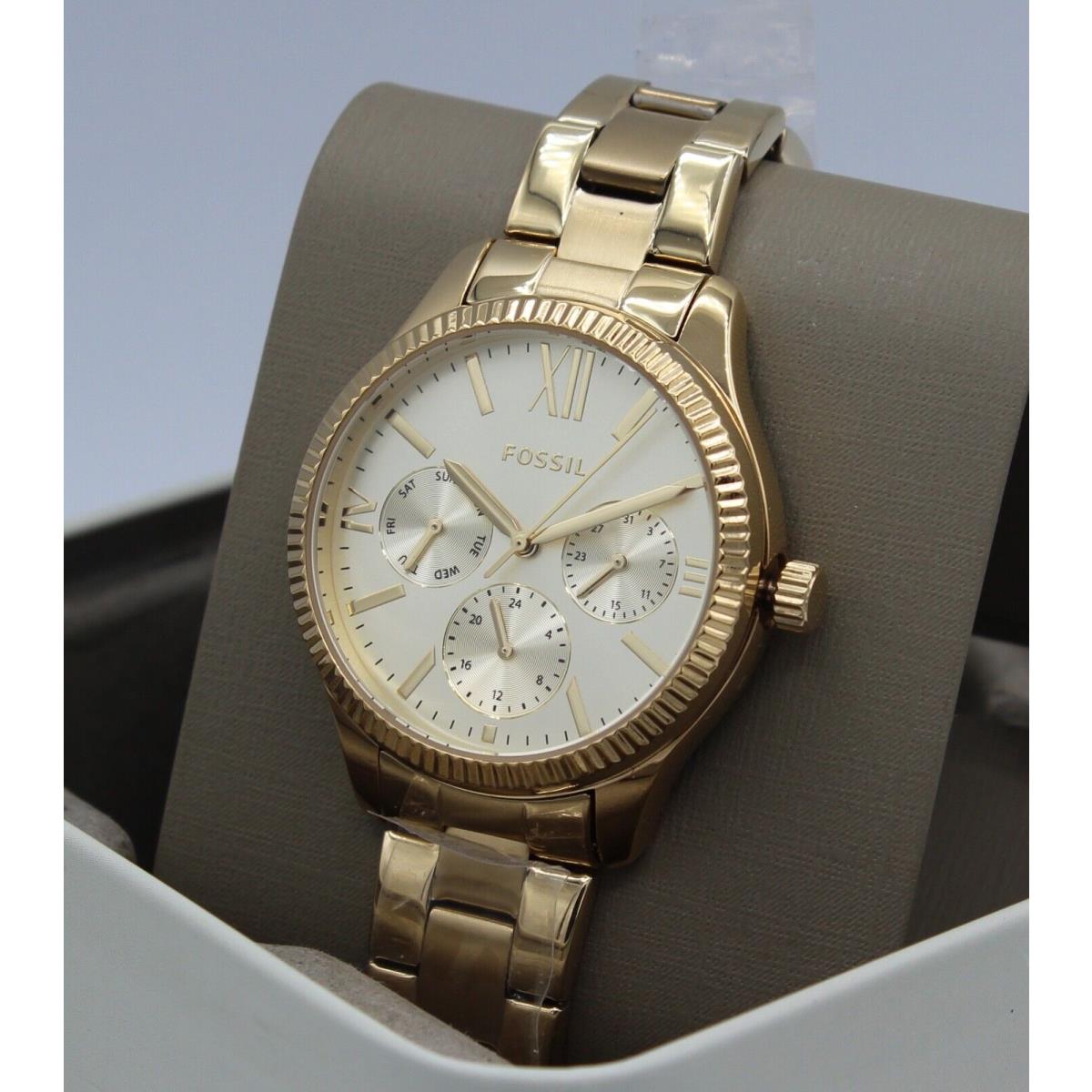 Fossil Rye Multifunction Gold Chronograph Women`s BQ3692 Watch