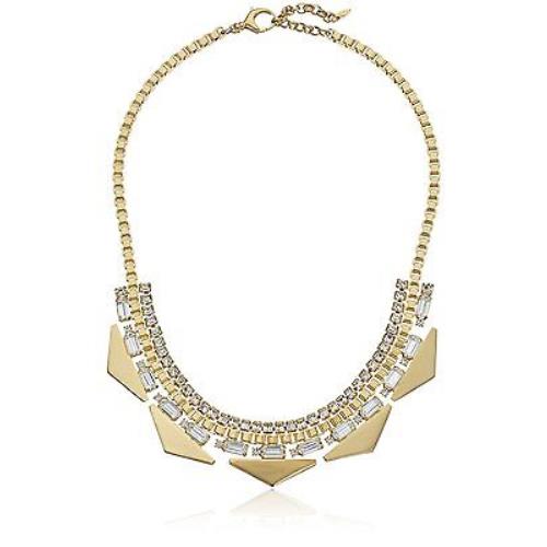 Fossil Gold Tone Fashion Triangle Statement Crystal Pendant NECKLACE-JA6750710