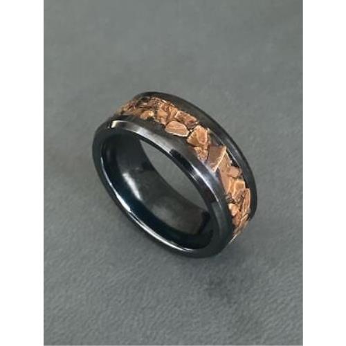 Real Tyrannosaurus Tooth Ring/band Montana Fossil 8.5 Ceramic Black Made in Usa