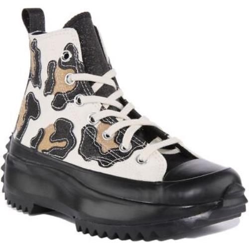 Converse 172036C Run Star Hike Hi Unisex Sneakers In Leopard Size US 5 - 10