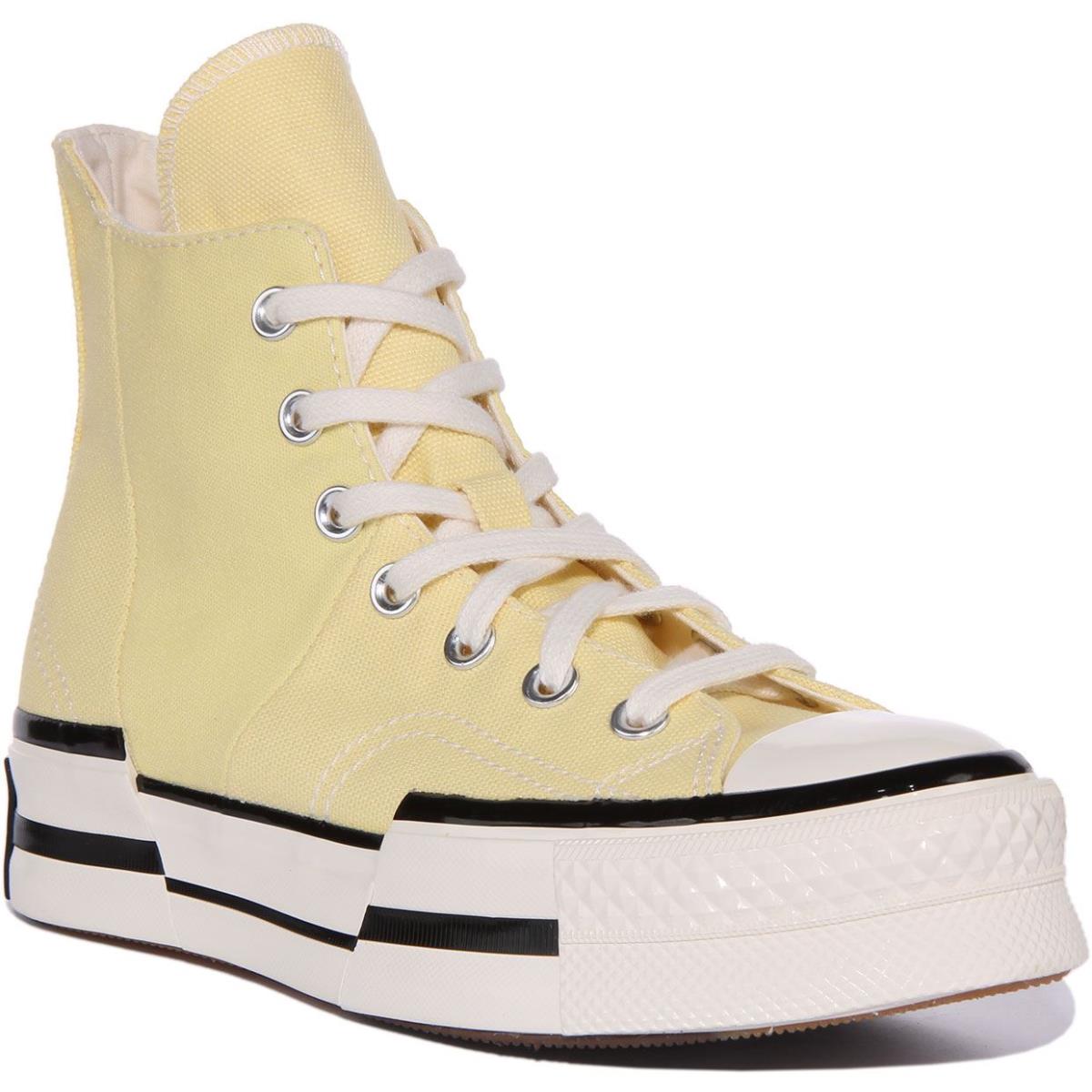 Converse A00740C Chuck 70 Plus Unisex Hi Sneakers In Yellow Size US 3 - 11 Yellow