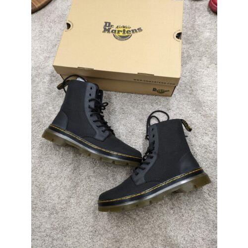 Dr. Martens Combs Extra Tough Poly Rubbery Black Combat Boots Mens 12