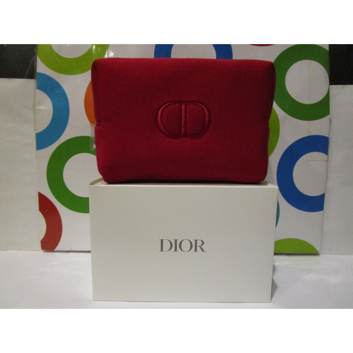 Christian Dior Medium Sized Red Trousse Pouch Boxed