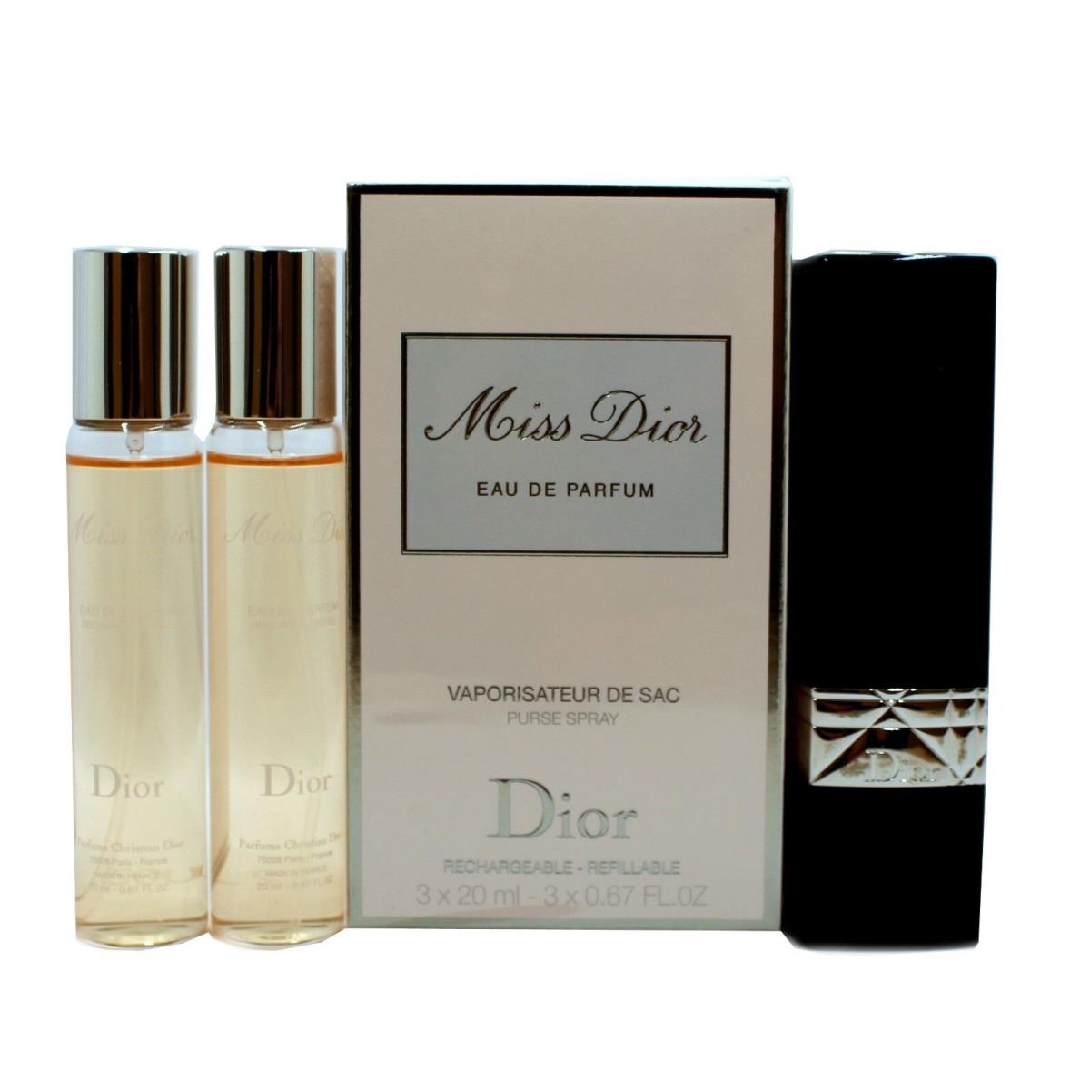 Miss Dior Eau DE Parfum Purse Spray Refillable 3x20ML/3x0.67 Fl.oz