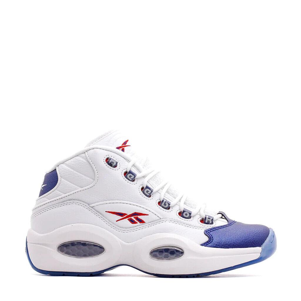 GX0227 Reebok Question Mid Blue Toe Footwear White Cobalt Clear Sneakers - White Cobalt Clear