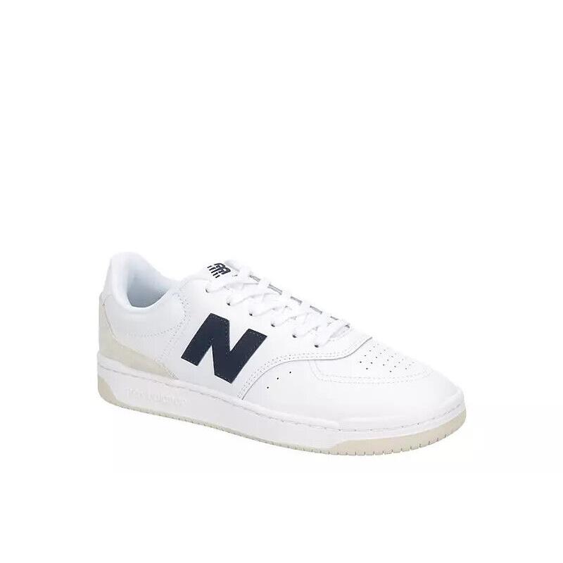 New Balance Mens BB80 Court Causal Daily Comfort Sneaker White/Navy Logo