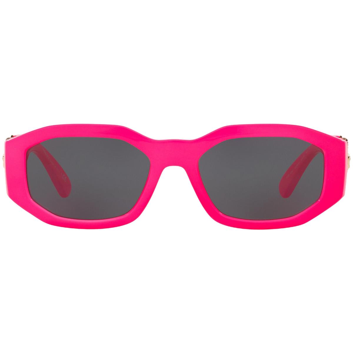 Versace Medusa Biggie Fuchsia Geometric Sunglasses - VE4361 531887 53 - Italy - Frame: Fuchsia Fluorescent, Lens: Gray