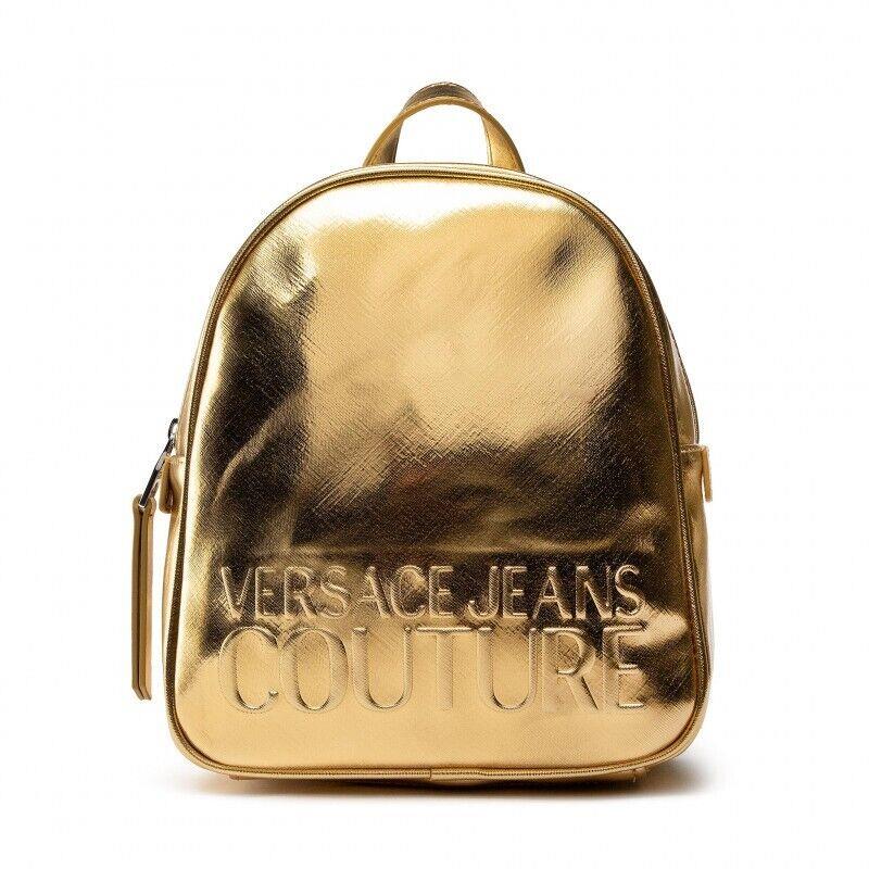 Versace Jeans Couture Logo Embossed Patent Leather Backpack Medium