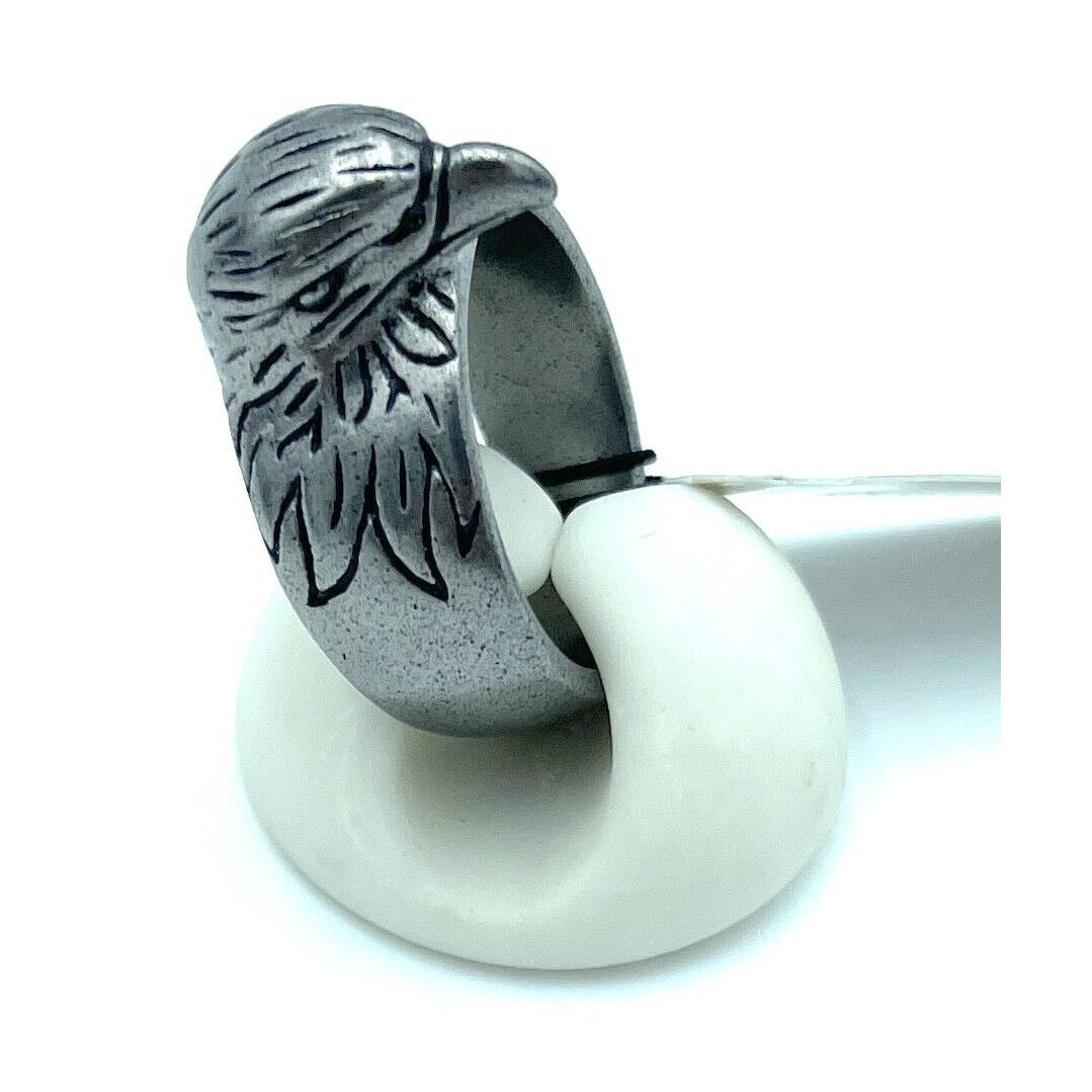 Emporio Armani Mens Eagle Head Ring Stainless Steel EGS2662040