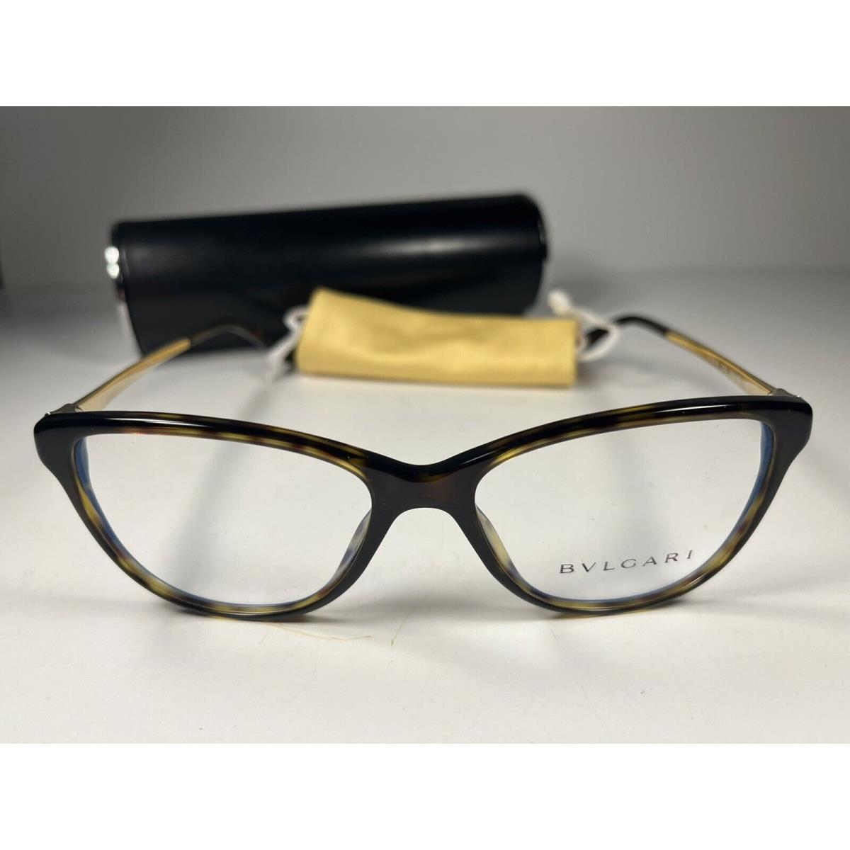 Bvlgari 4108-B Eyeglasses 504 Gloss Havana Gold Frames 53/16/140