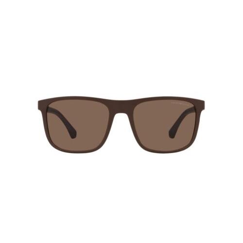 Emporio Armani Men`s EA4129 Square Sunglasses Matte Brown/dark Brown 56 mm