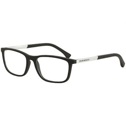 Emporio Armani Eyeglasses EA3069 EA/3069 5063 Black Rubber Optical Frame 55mm