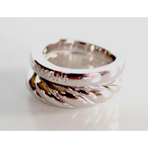 Emporio Armani Polished Sterling Silver Stack Ring. eg2791