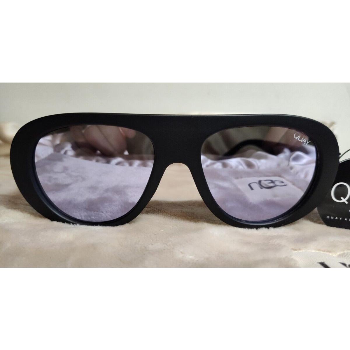 Quay Bold Move Black Frame with Purple Reflective Ovular Shield Sunglasses