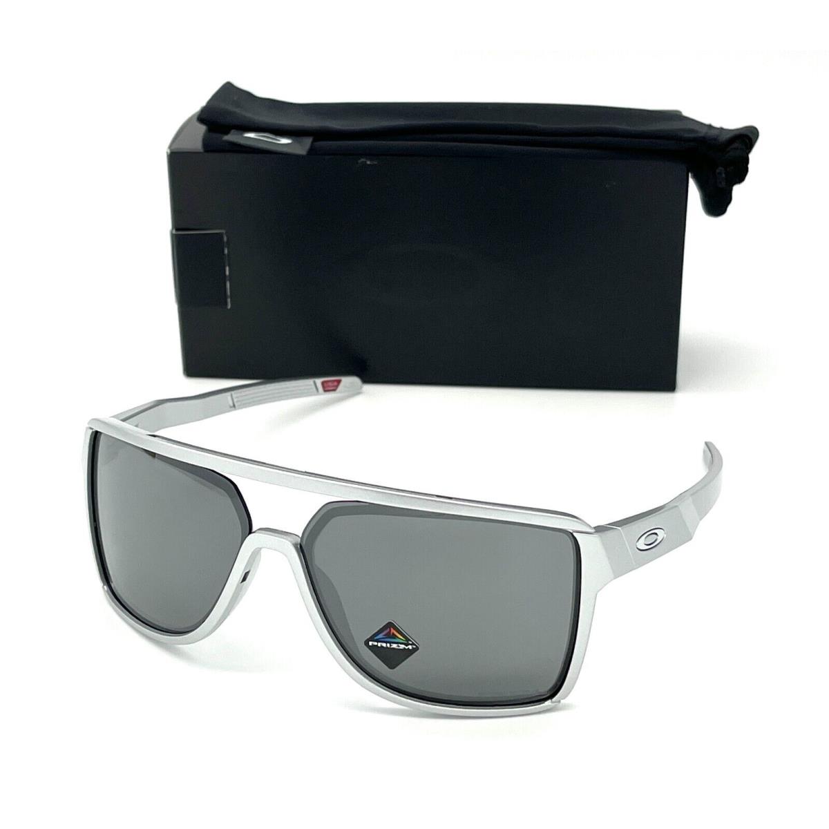 Oakley Castel OO9147-07 X Silver / Prizm Black 63mm Sunglasses - Frame: X Silver, Lens: Prizm Black