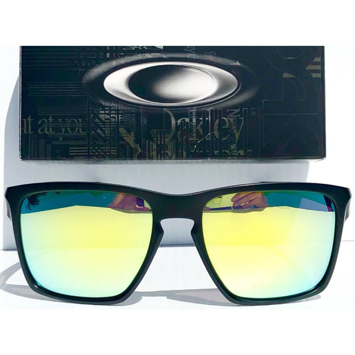 Oakley Sliver XL Matte Blackout Polarized Galaxy Fire 2 Lens Sunglass 9341