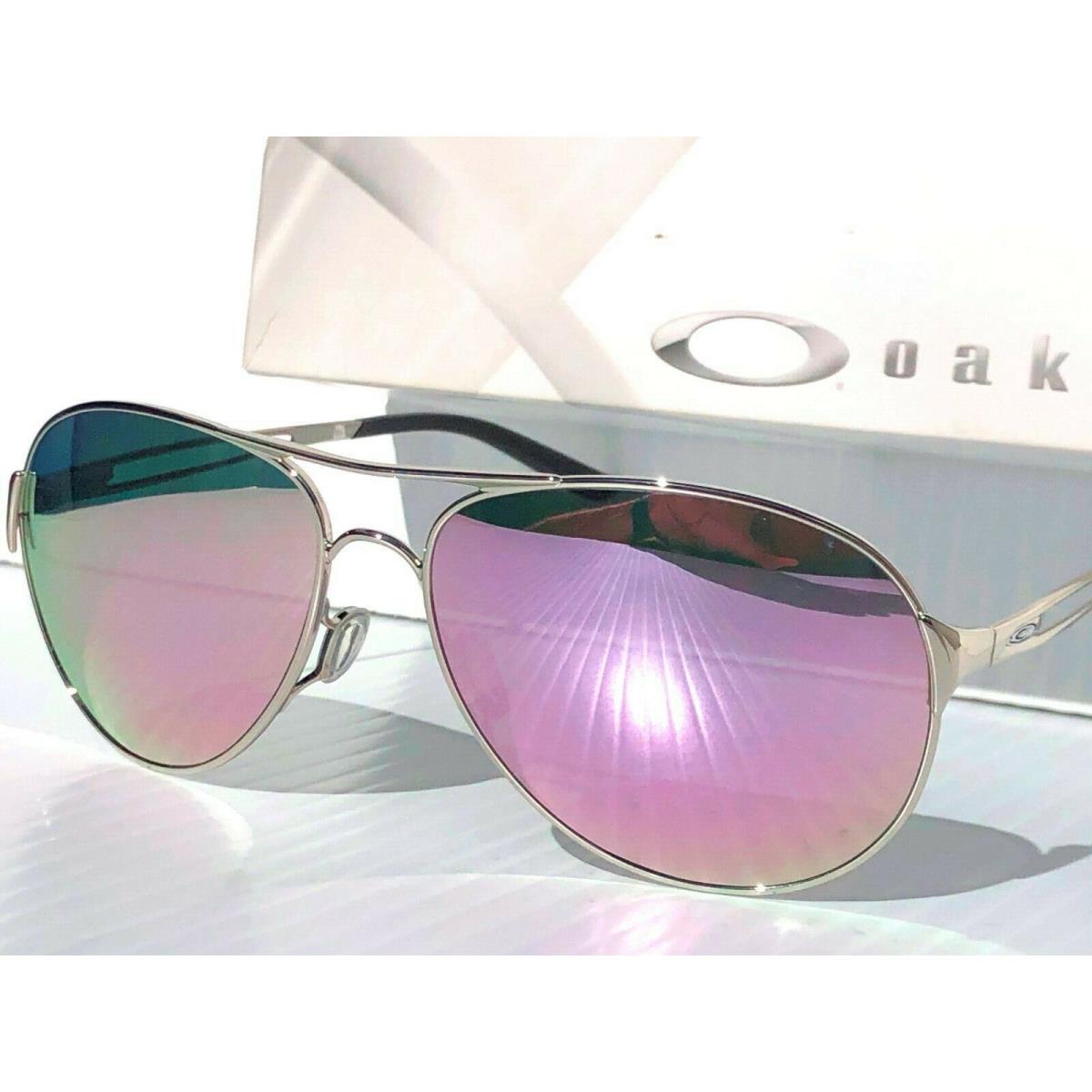 Oakley Caveat Polarized Rose Gold in Silver Aviator Womens Sunglass 4054