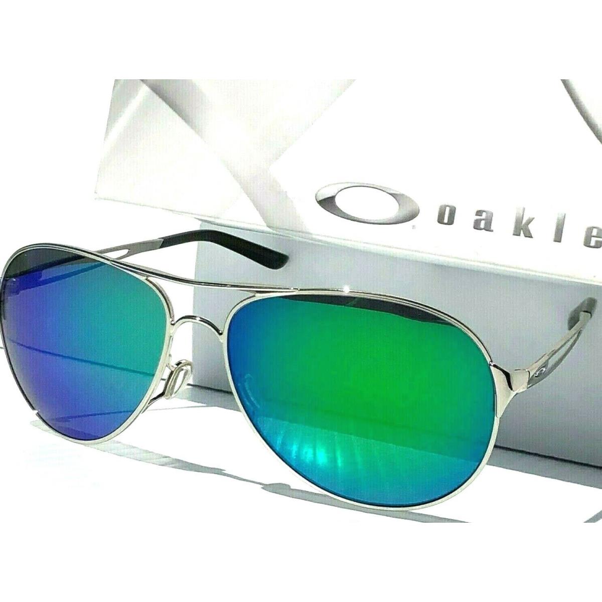 Oakley Caveat Polarized Galaxy Jade Silver Aviator Womens Sunglass 4054