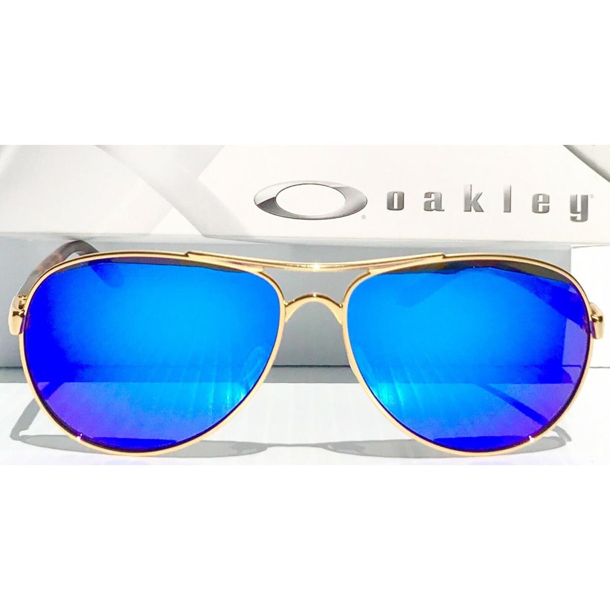 Oakley Feedback Gold Aviator Polarized Galaxy Sapphire Women`s Sunglass 4079