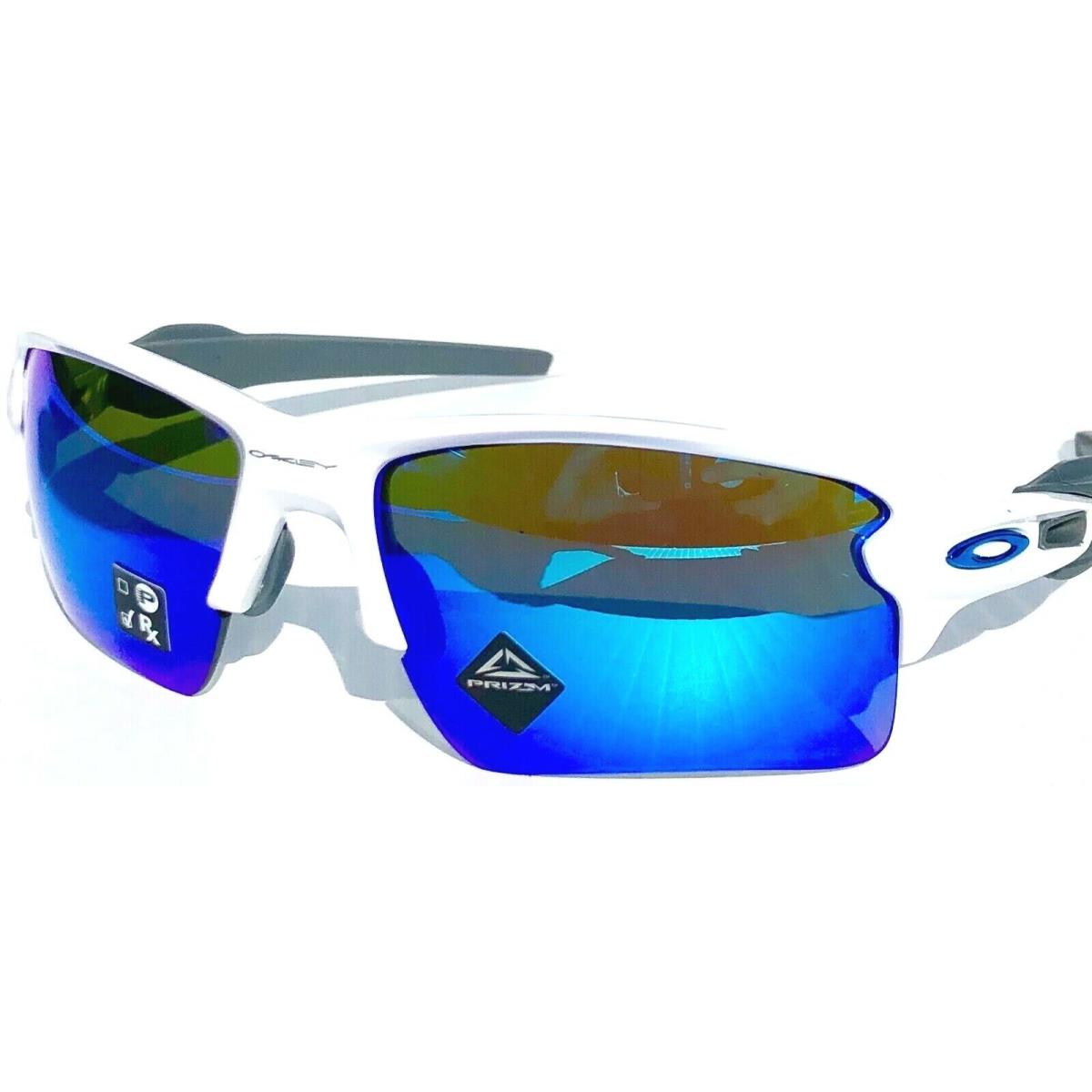 Oakley Flak Jacket 2.0 White Polished w Prizm Sapphire Sunglass 9188-94