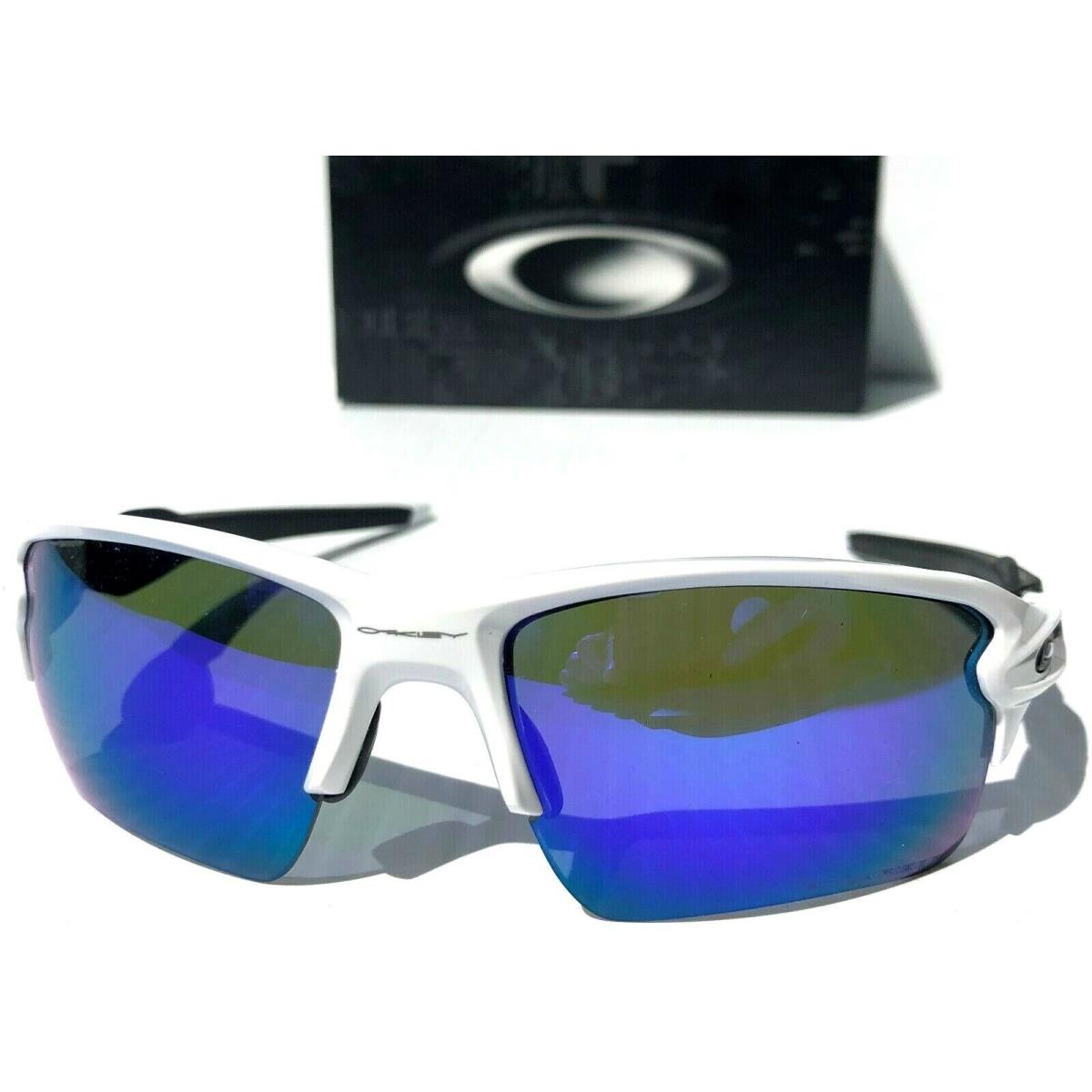 Oakley Flak Jacket 2.0 White w Polarized Galaxy Blue Sunglass 9188