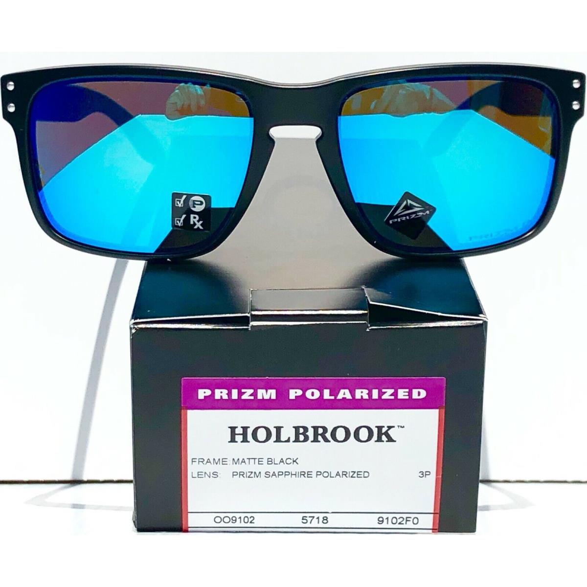 Oakley Holbrook Matte Black Polarized Prizm Sapphire Sunglass 9102-F0