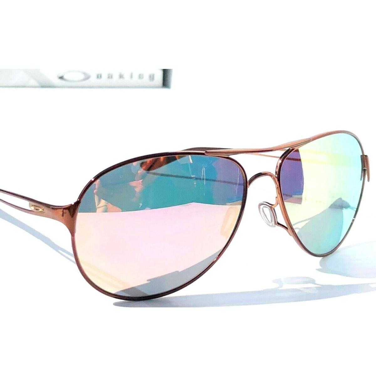 Oakley Caveat Polarized Dark Rose Gold 60mm Aviator Womens Sunglass 4054