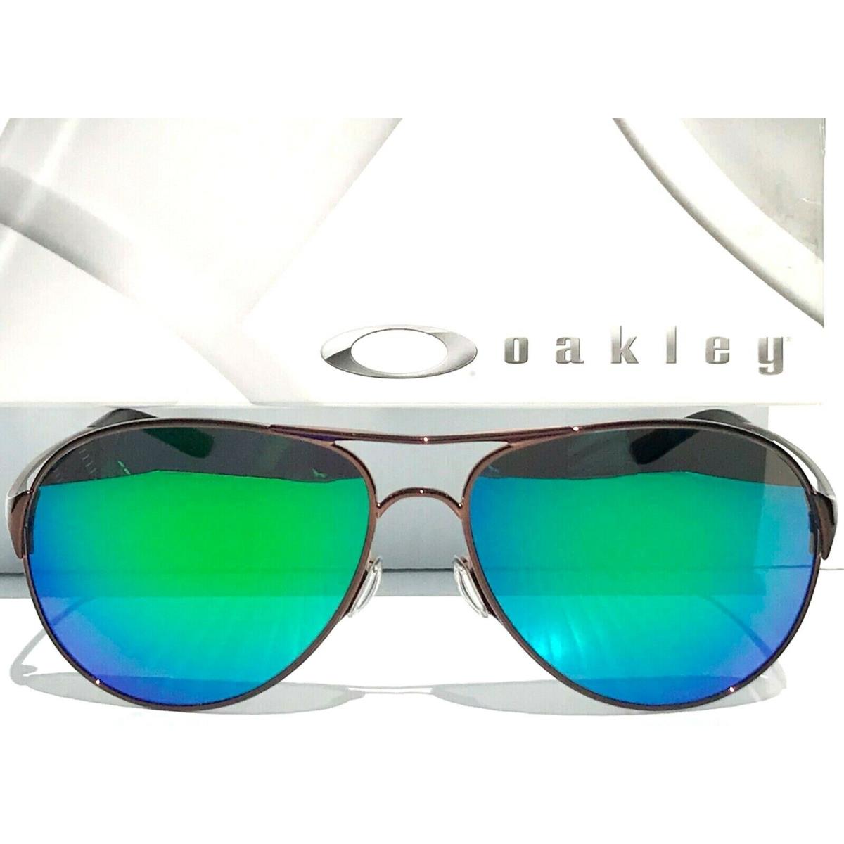 Oakley Caveat Dark Rose Gold w Polarized Galaxy Jade Sunglass 4054