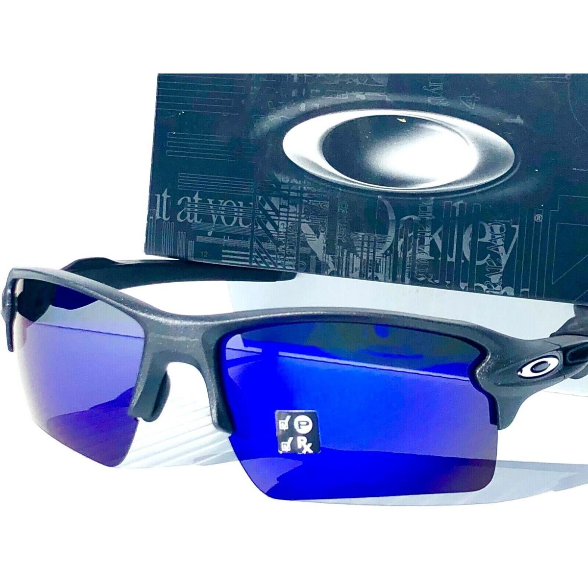 Oakley Flak 2.0 XL Lead Steel Polarized Galaxy Blue Iridium Sunglass 9188