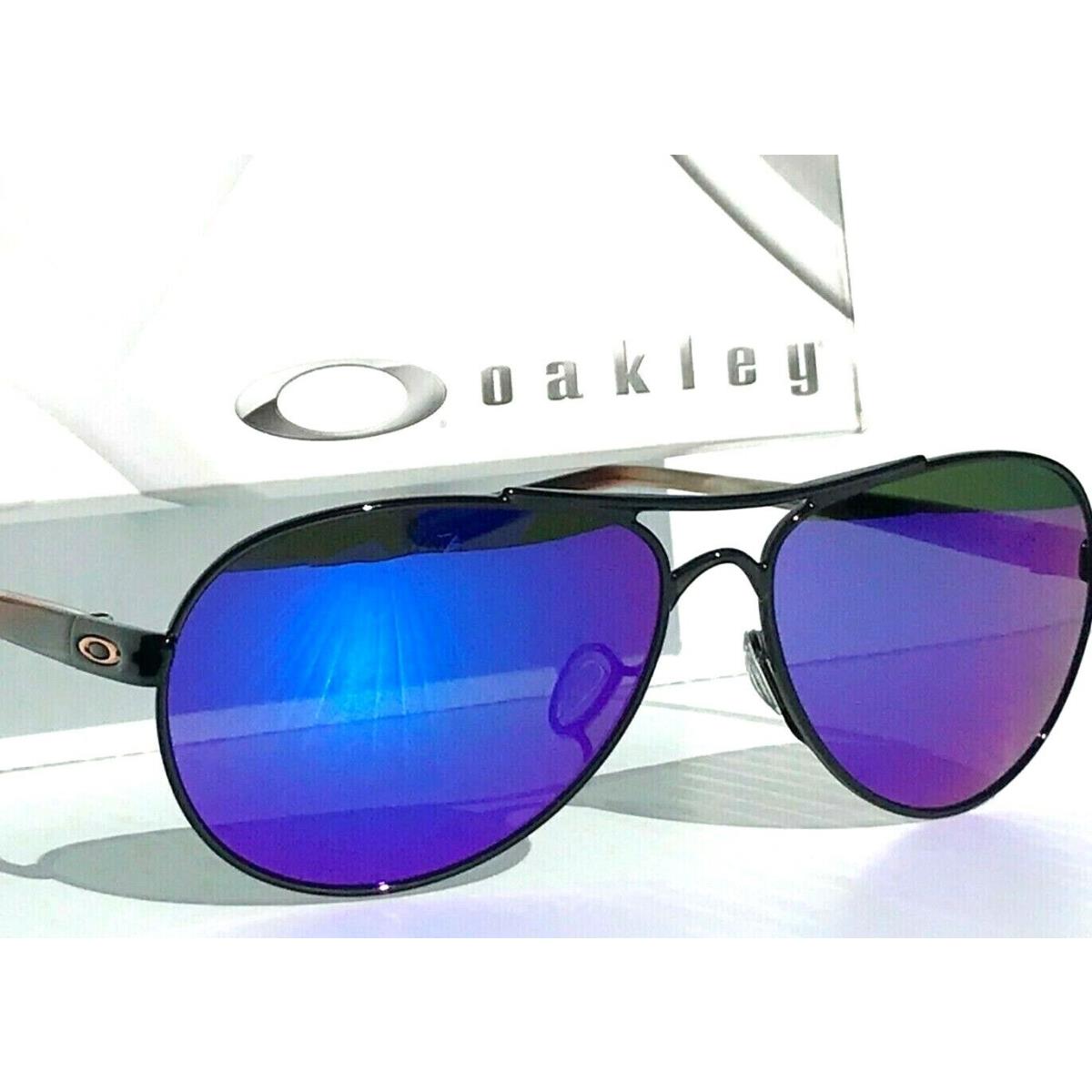 Oakley Feedback Black 59mm Aviator Polarized Galaxy Blue Womens Sunglass 4079