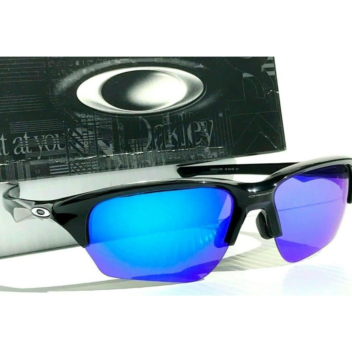 Oakley Flak Beta Polished Black Polarized Galaxy Blue Sunglass 9363