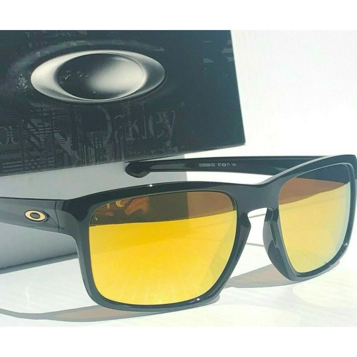 Oakley Sliver Black Polished Polarized Galaxy Gold Fire Sunglass 9269