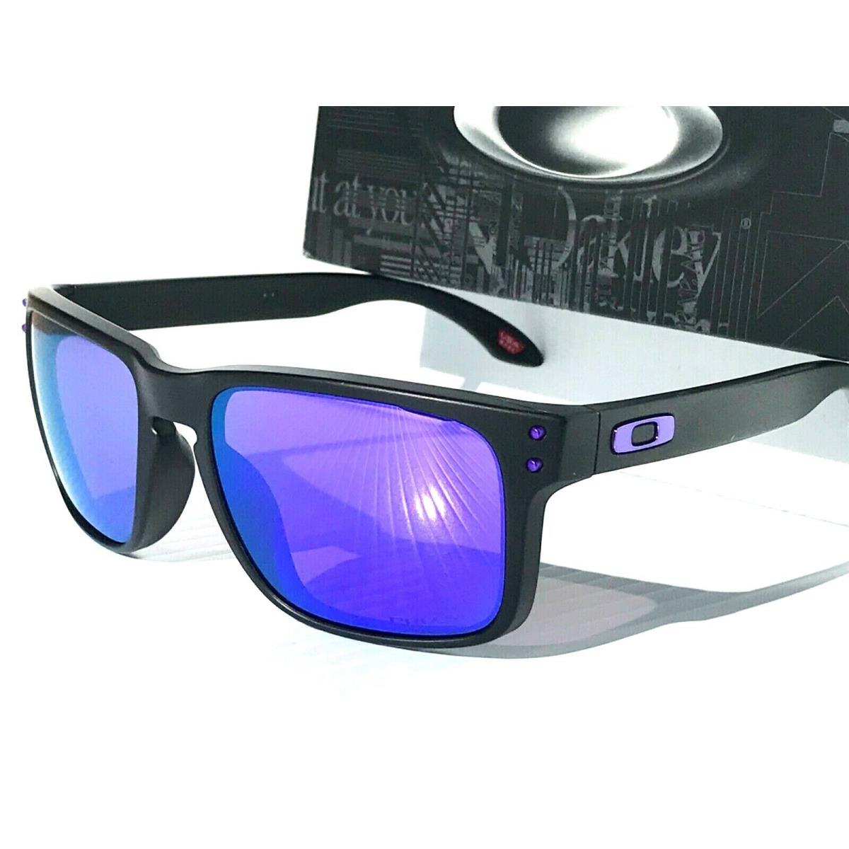 Oakley Holbrook Matte Black Polarized Galaxy Violet Iridium Sunglass 9102-K6