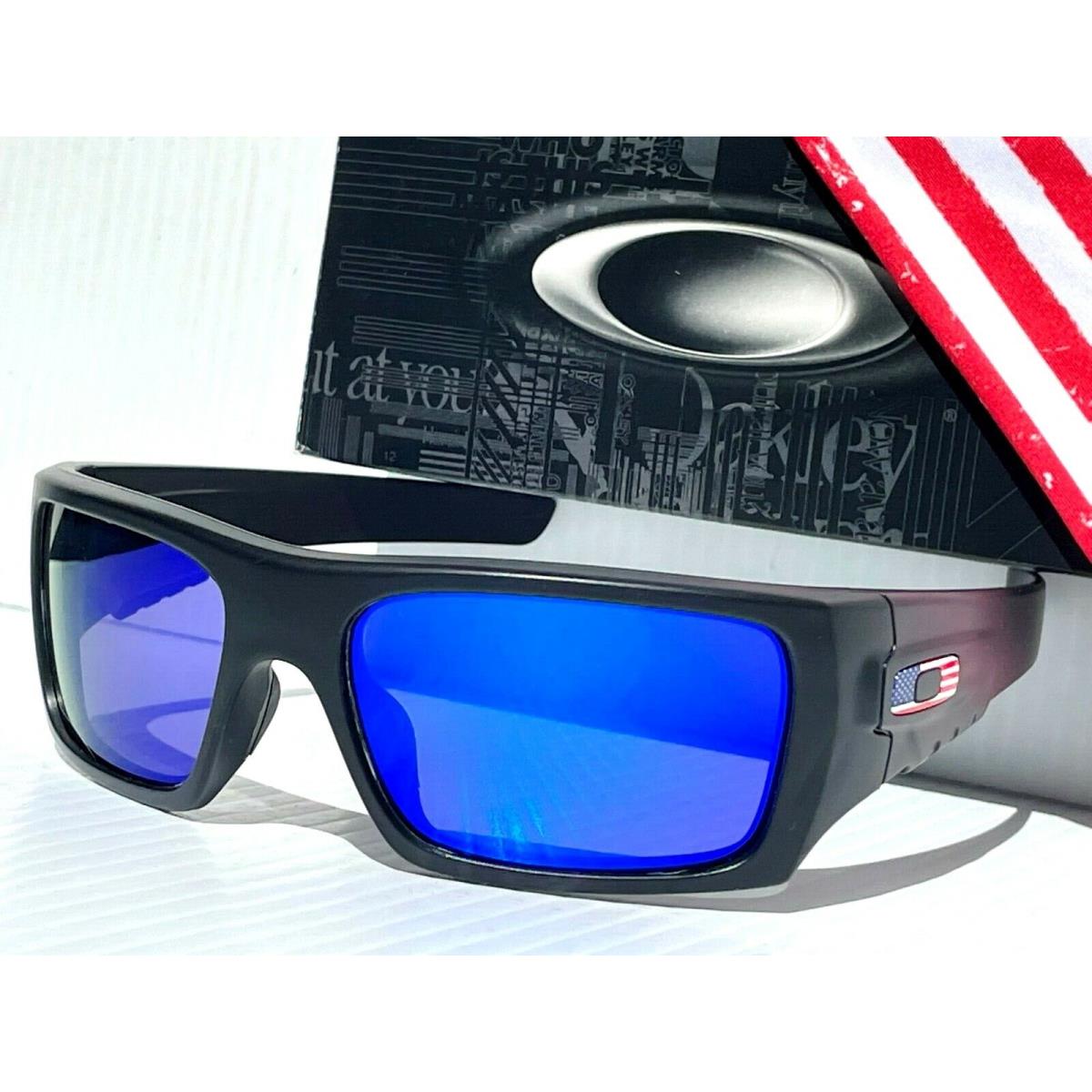 Oakley Det Cord Black Matte Usa Flag Polarized Galaxy Blue Sunglass 9253-11