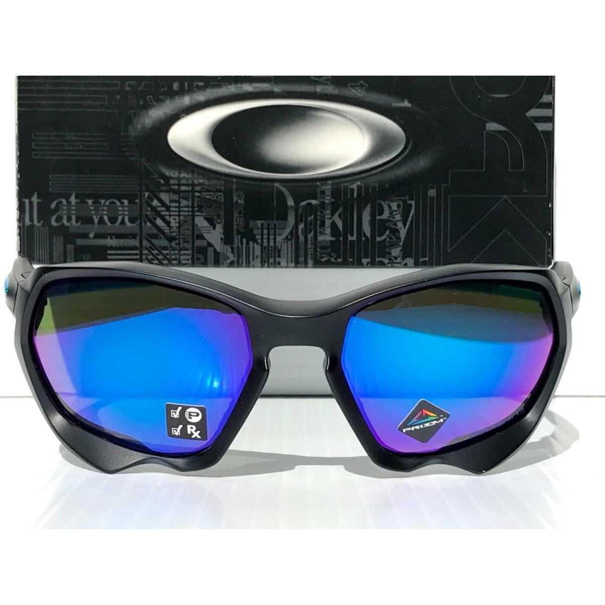 Oakley Plazma Matte Black Prizm Polarized Sapphire Blue Sunglass 9019-08