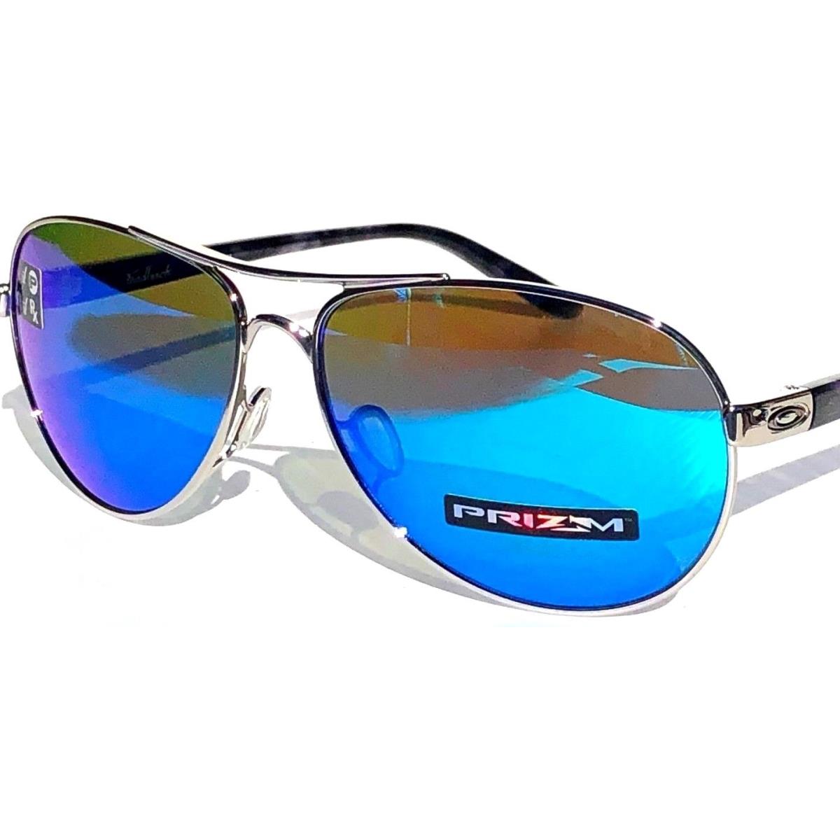 Oakley Feedback Aviator Chrome Polarized Prizm Sapphire Sunglass 4079-33