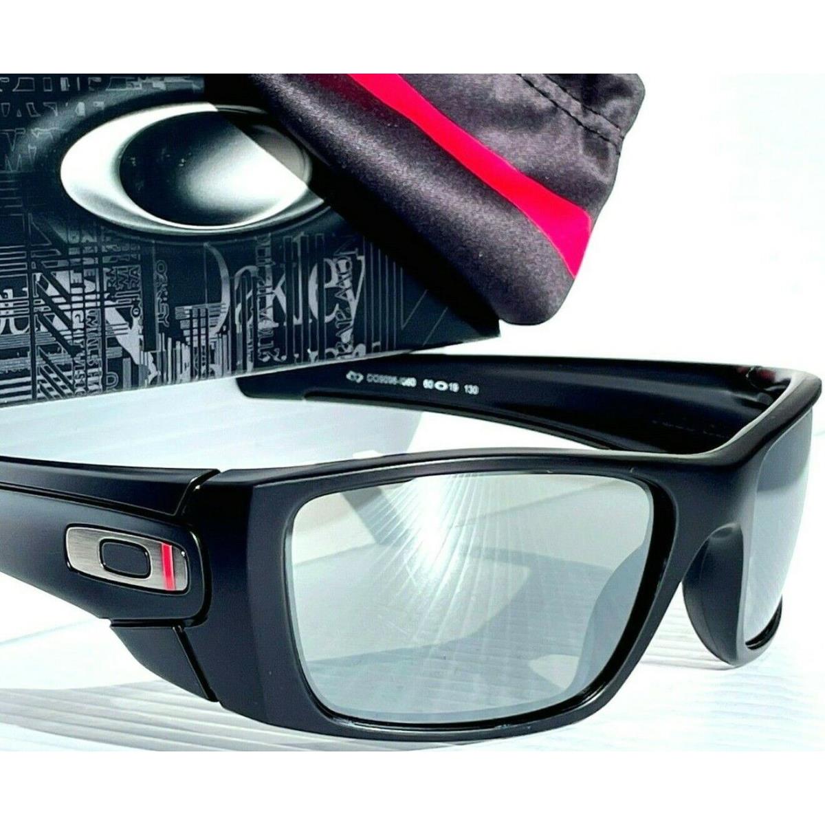 Oakley Fuel Cell Black Fire Red Line Polarized Galaxy Chrome Sunglass 9096-I0