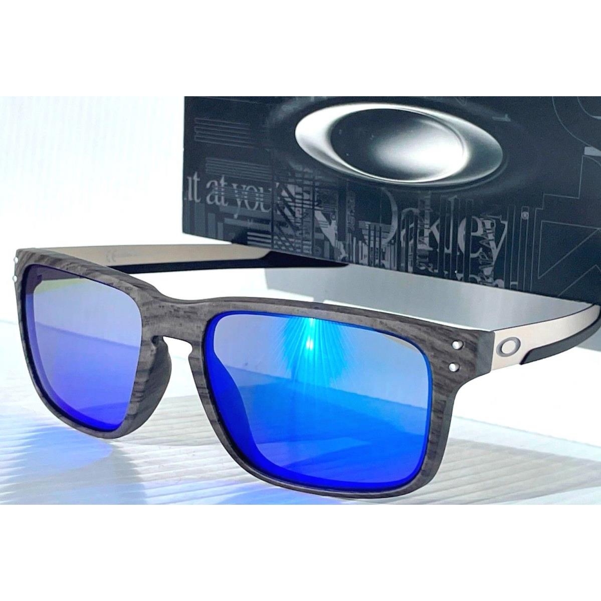 Oakley Holbrook Mix Woodgrain w Polarized Galaxy Blue Lens Sunglass 9384