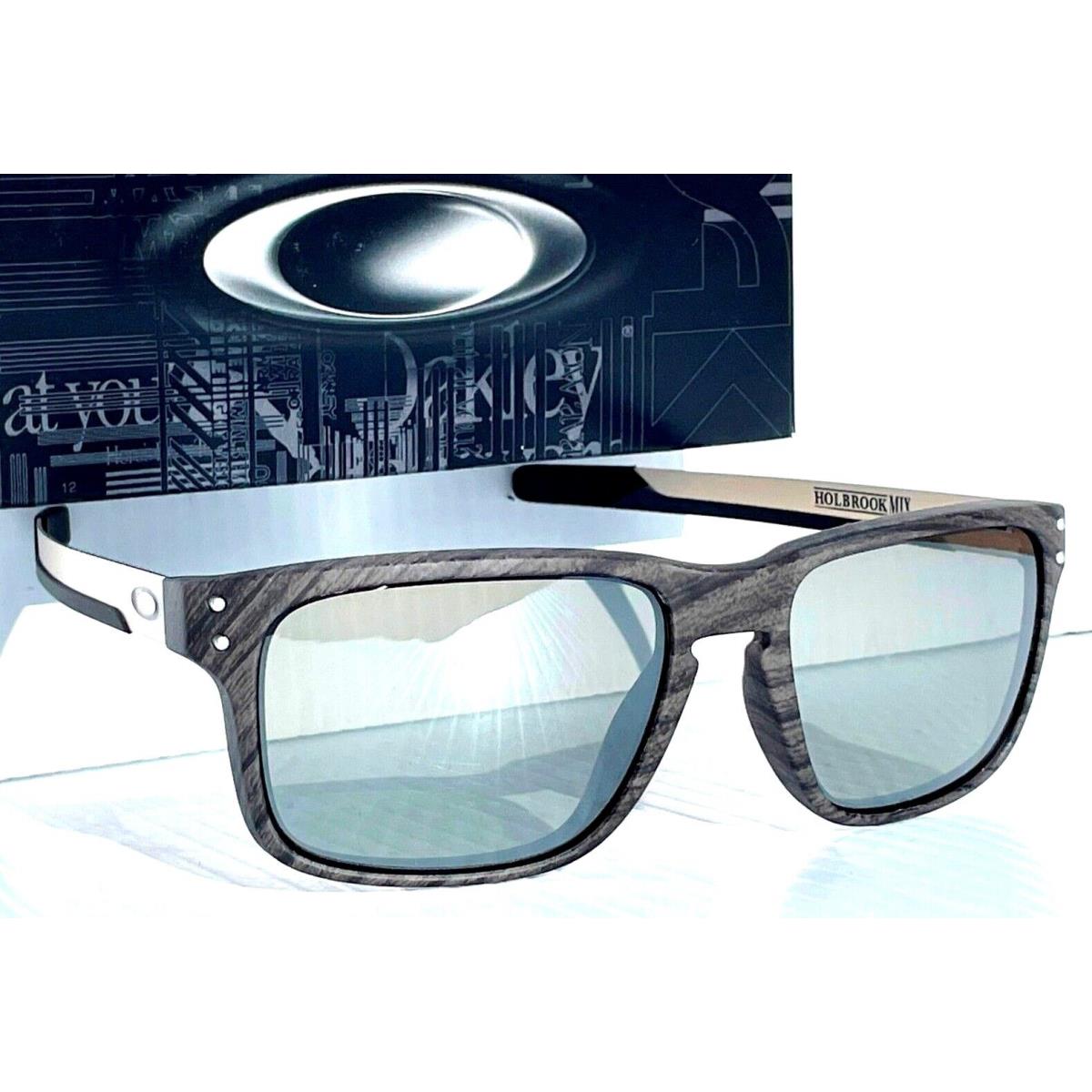 Oakley Holbrook Mix w Woodgrain Polarized Galaxy Chrome Lens Sunglass 9384