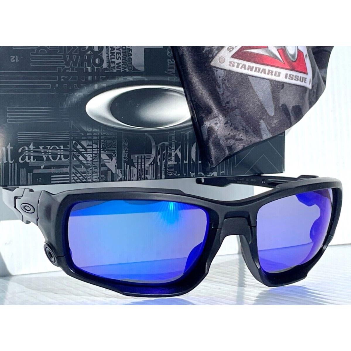 Oakley SI Shocktube Matte Blackout Polarized Galaxy Blue Sunglass 9329