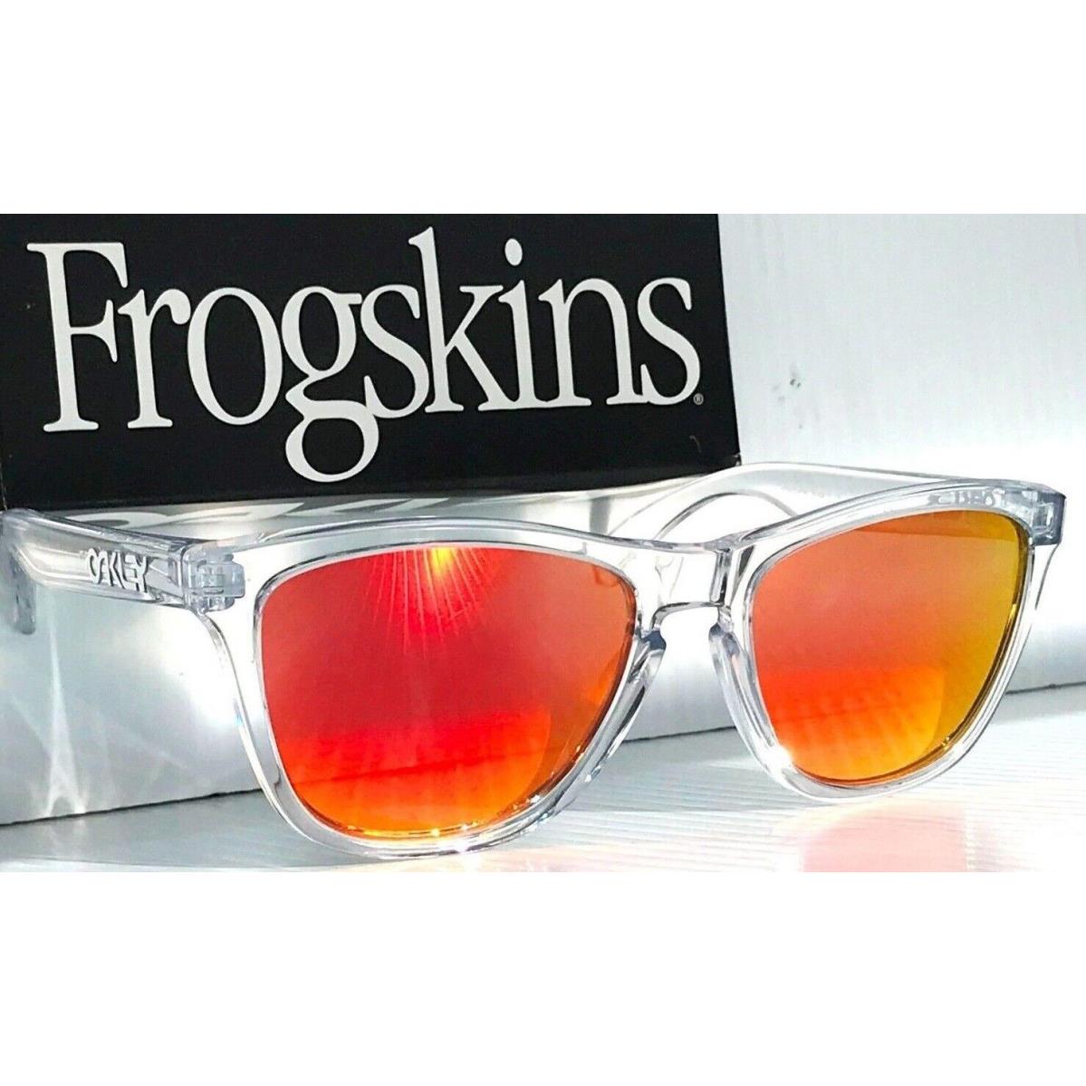 Oakley Frogskins Clear Crystal Polarized Galaxy Ruby Lens Sunglass 9013