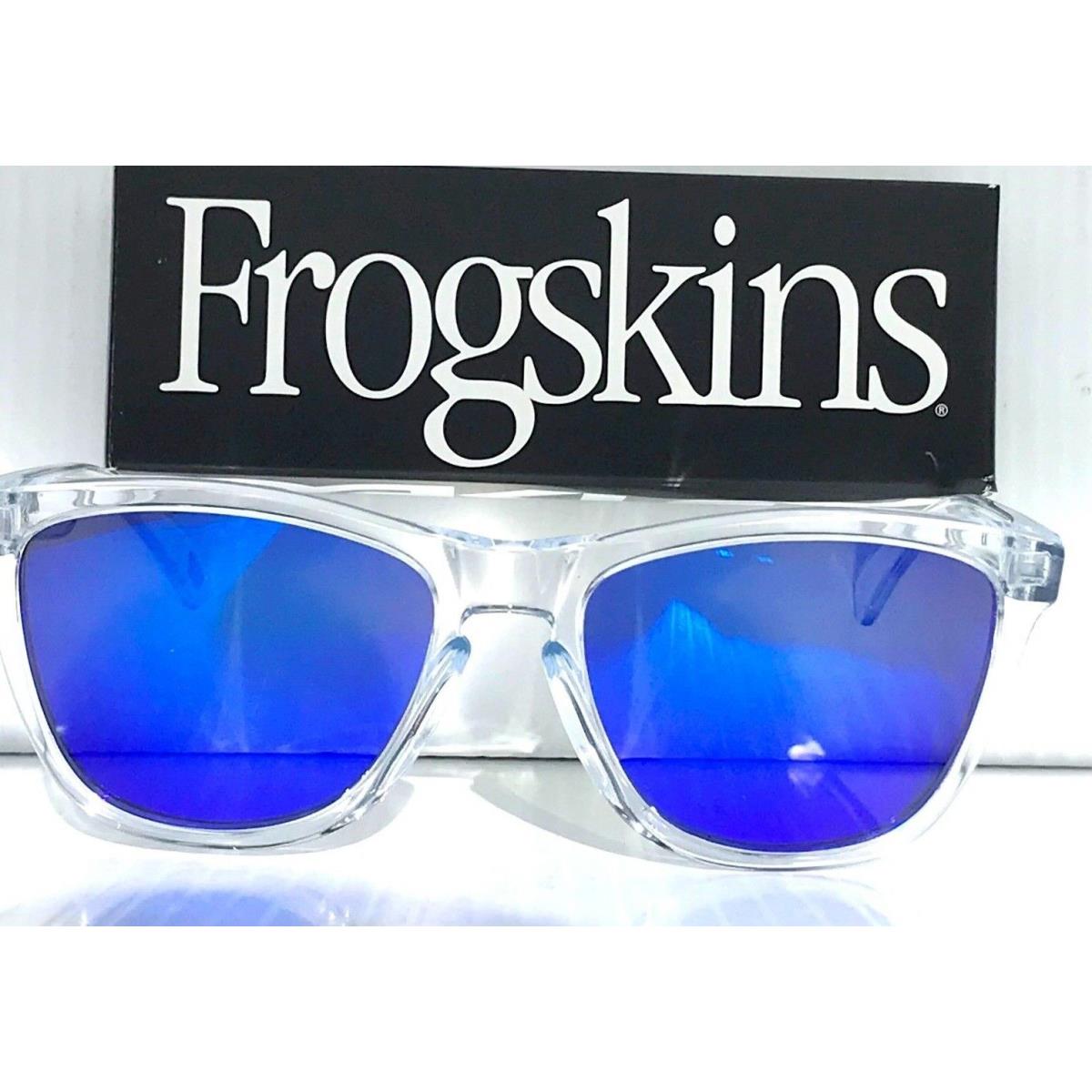 Oakley Frogskins Clear Crystal Polarized Galaxy Blue Lens Sunglass 9013