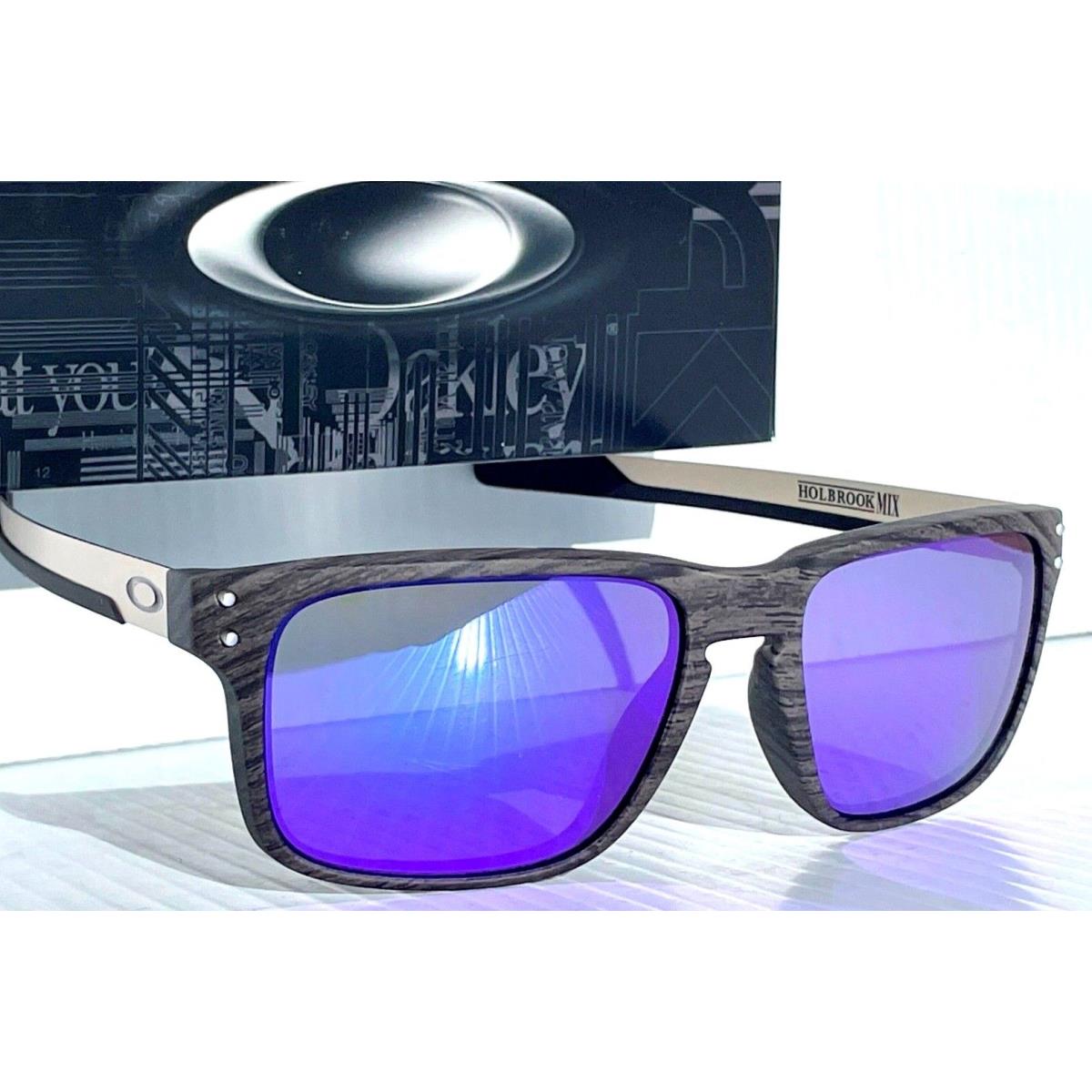 Oakley Holbrook Mix Woodgrain w Polarized Galaxy Violet Lens Sunglass 9384