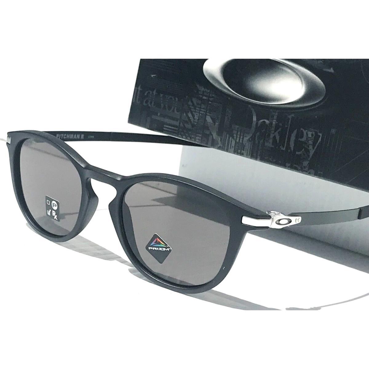 Oakley Pitchman R Satin Black Round Prizm Grey Iridium Sunglass 9439-01