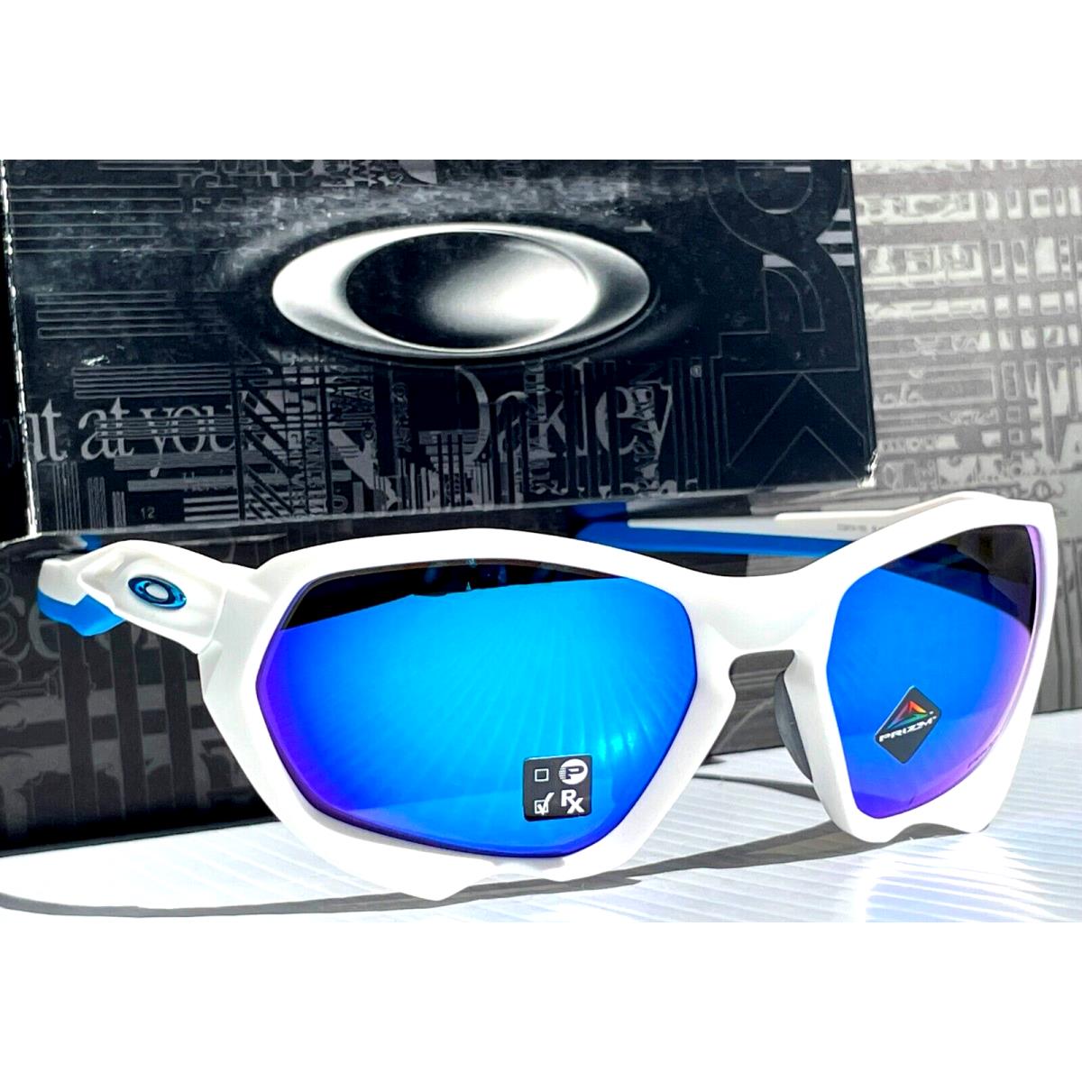 Oakley Plazma Matte White Prizm Sapphire Lens Sunglass 9019-10