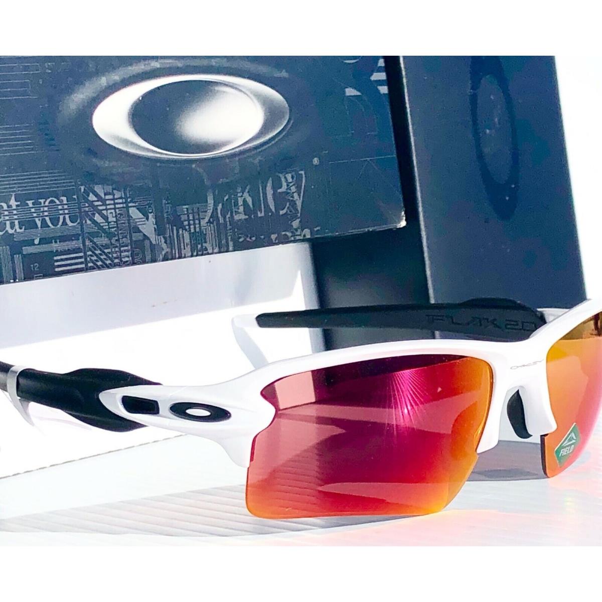 Oakley Flak 2.0 White Prizm Ruby Field Baseball Golf XL Sunglass 9188-03