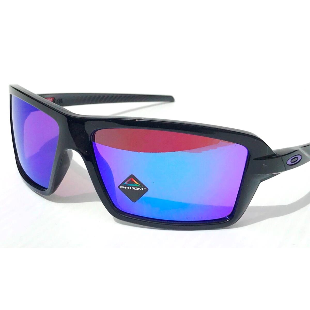 Oakley Cables Polished Black Prizm Violet Lens Sunglass 9129-08